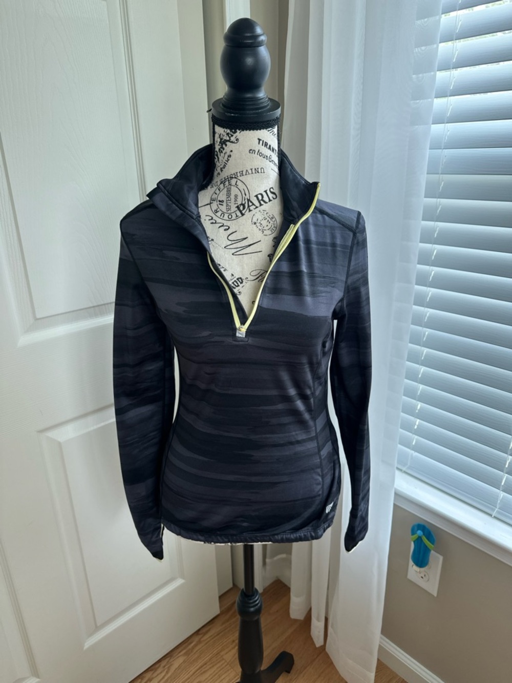 Marika Tek Black & Grey Quarter-Zip Athletic Top